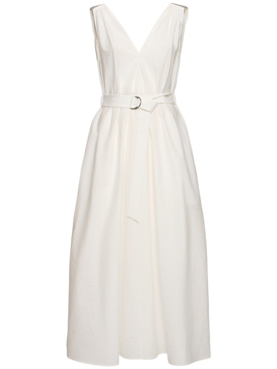 Brunello Cucinelli Tech poplin midi dress w/ belt