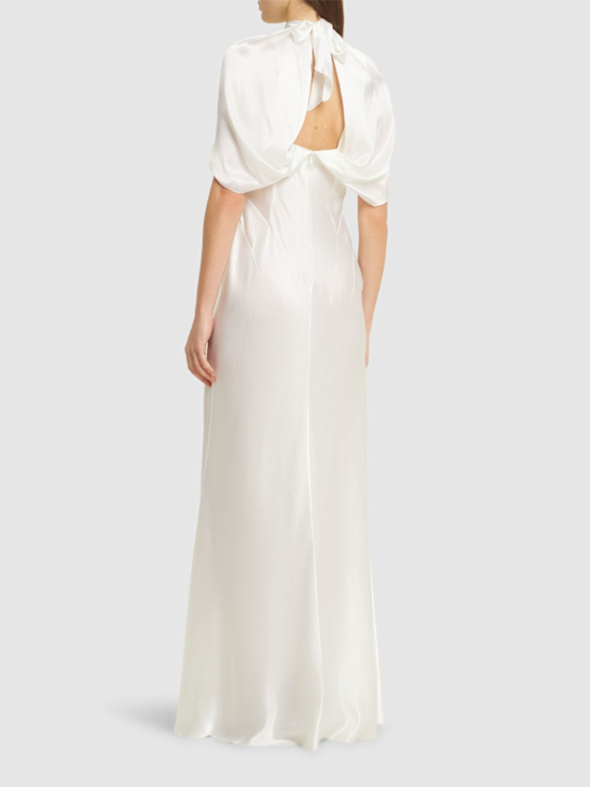Alberta Ferretti Short sleeve satin long dress 3 Alberta Ferretti Short sleeve satin long dress