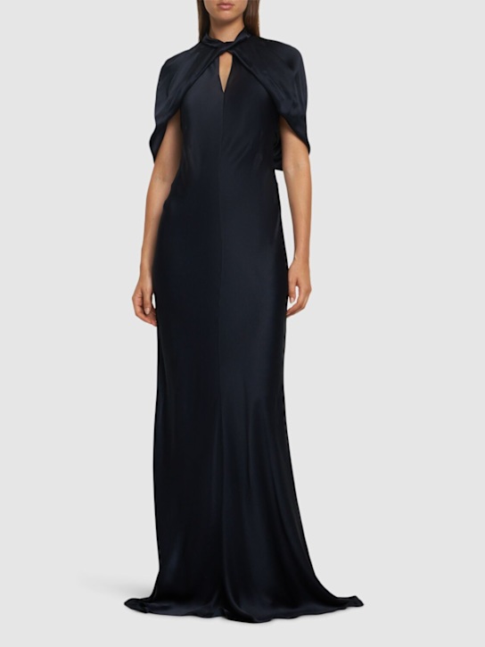 Alberta Ferretti Short sleeve satin long dress 7 Alberta Ferretti Short sleeve satin long dress