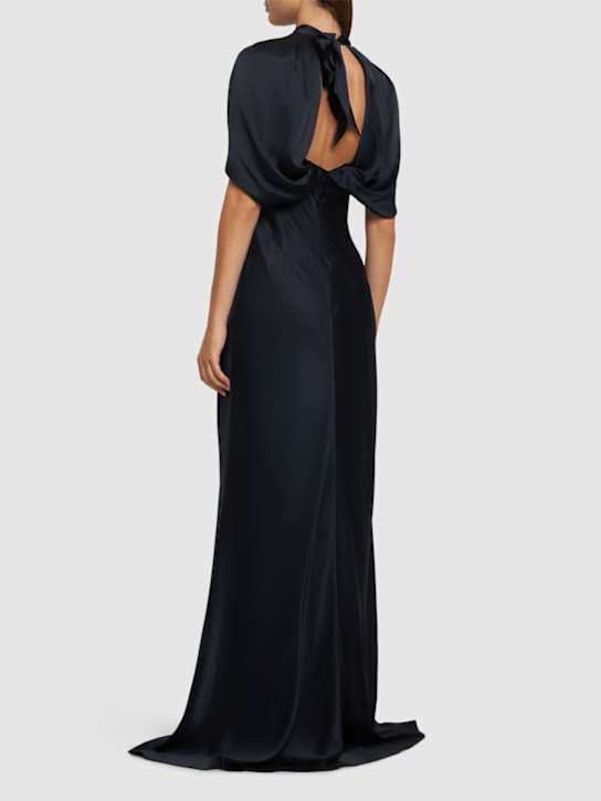 Alberta Ferretti Short sleeve satin long dress 8 Alberta Ferretti Short sleeve satin long dress