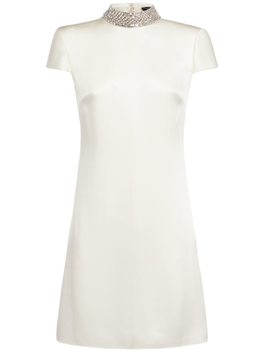 Tom Ford Embroidered double silk satin mini dress