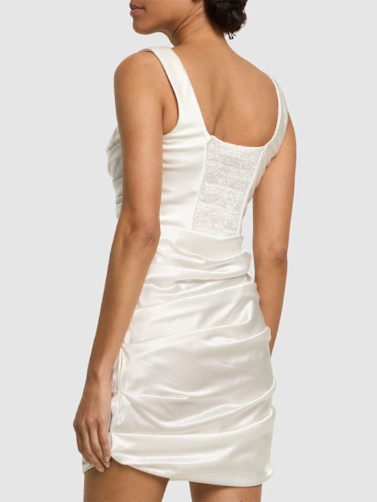 Giuseppe Di Morabito Silk satin draped mini dress
