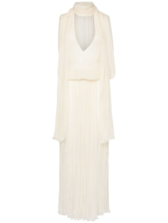 Blumarine Pleated silk chiffon scarf dress