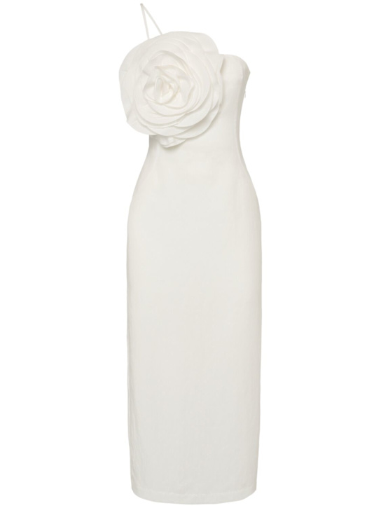 Blumarine Washed gabardine dress w/ rose