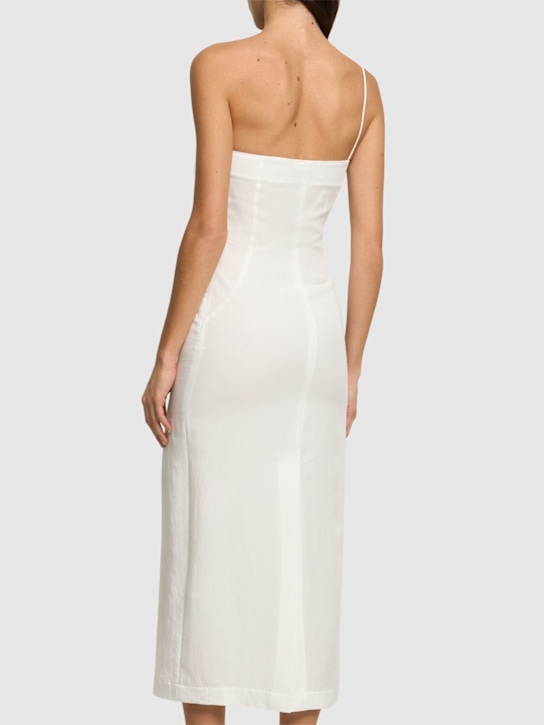 Blumarine Washed gabardine dress w/ rose