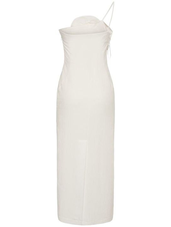 Blumarine Washed gabardine dress w/ rose