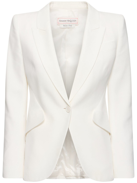 McQueen Viscose blend crepe one button blazer
