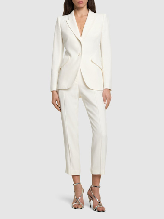 McQueen Viscose blend crepe one button blazer