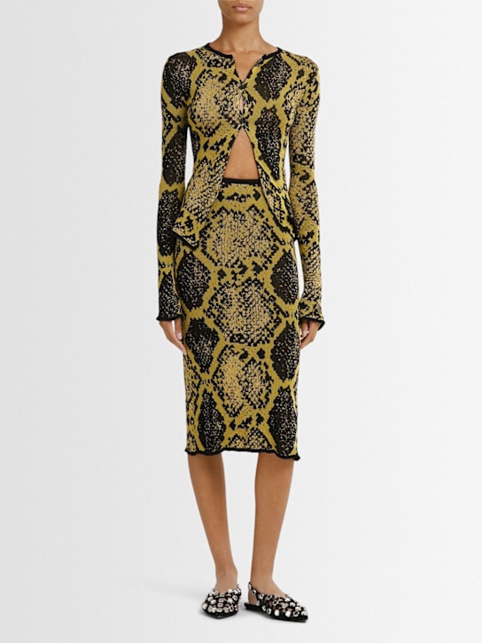 The Attico Python printed viscose blend midi skirt