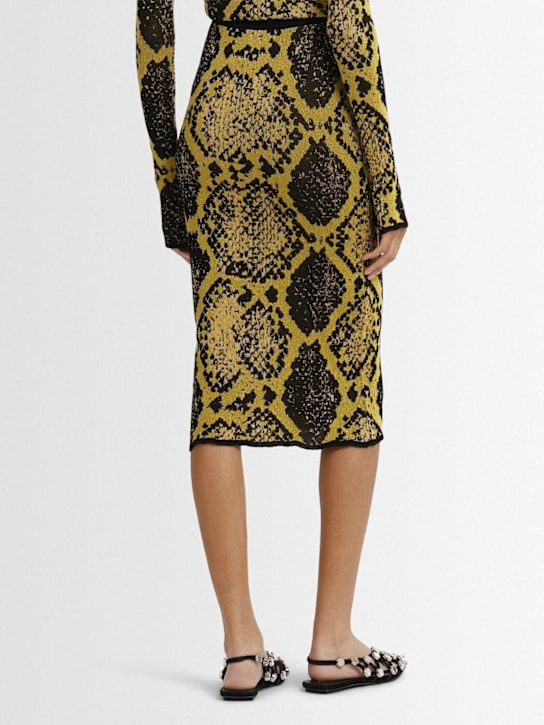 The Attico Python printed viscose blend midi skirt