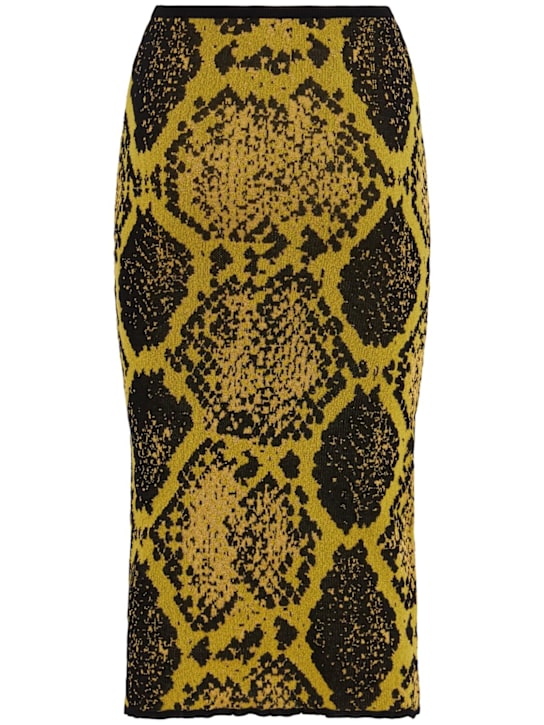 The Attico Python printed viscose blend midi skirt