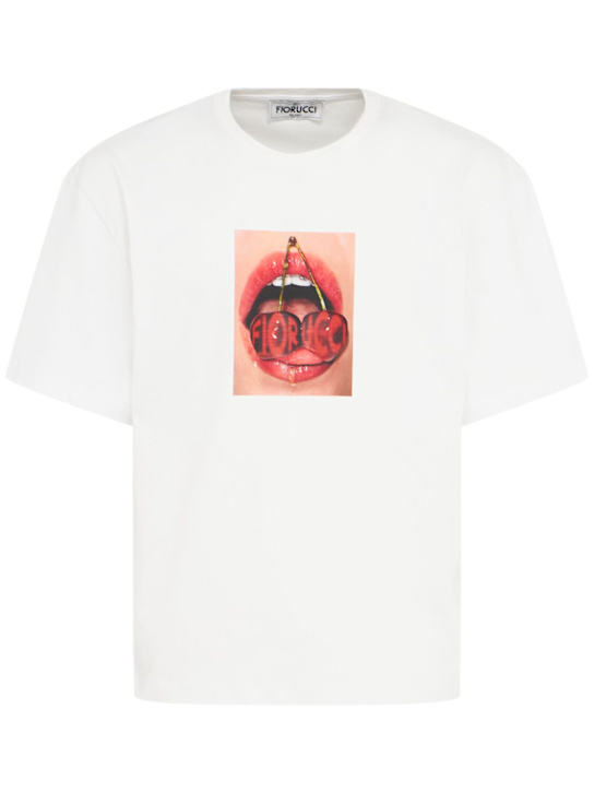 Fiorucci Cherry Mouth printed cotton t-shirt