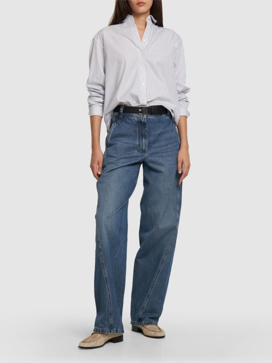 Brunello Cucinelli High rise cotton denim straight jeans