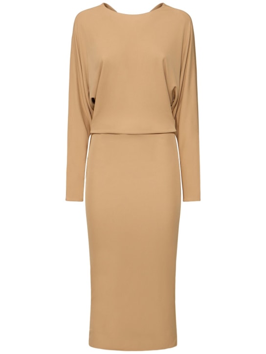 Khaite Trina viscose long sleeve midi dress