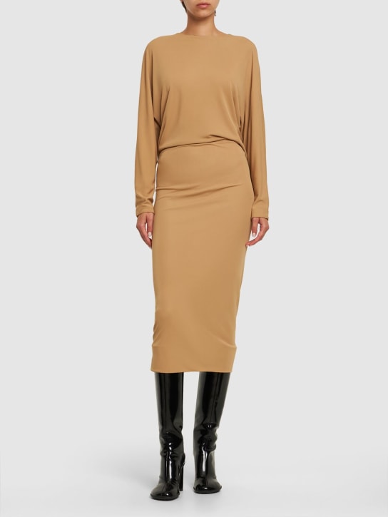 Khaite Trina viscose long sleeve midi dress