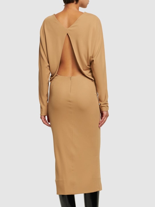 Khaite Trina viscose long sleeve midi dress 3 Khaite Trina viscose long sleeve midi dress