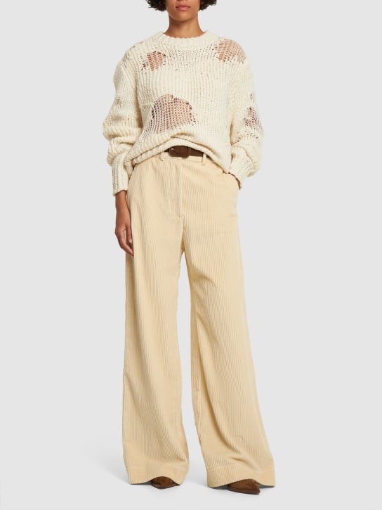 Etro Corduroy cotton mid rise wide pants
