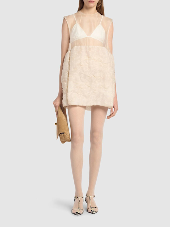 Khaite Blair linen blend gauze mini dress