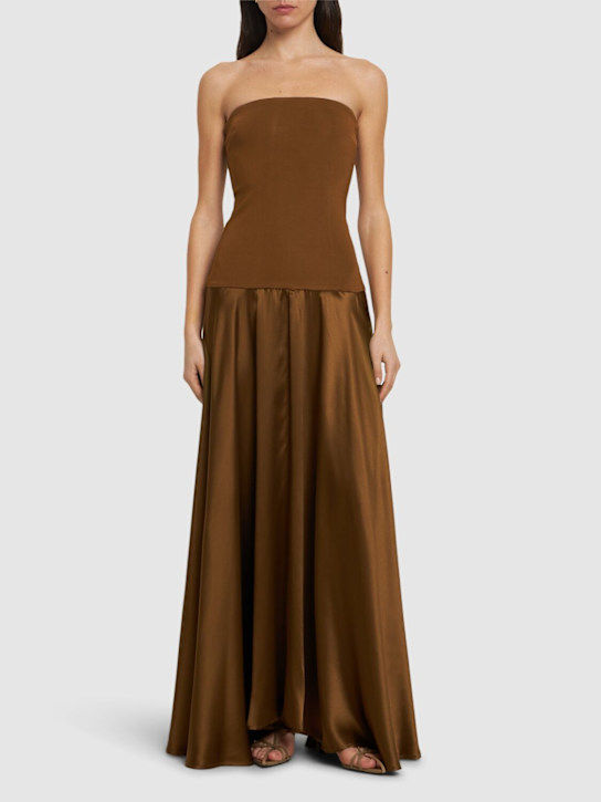 ESSE Studios Illi satin & jersey strapless dress