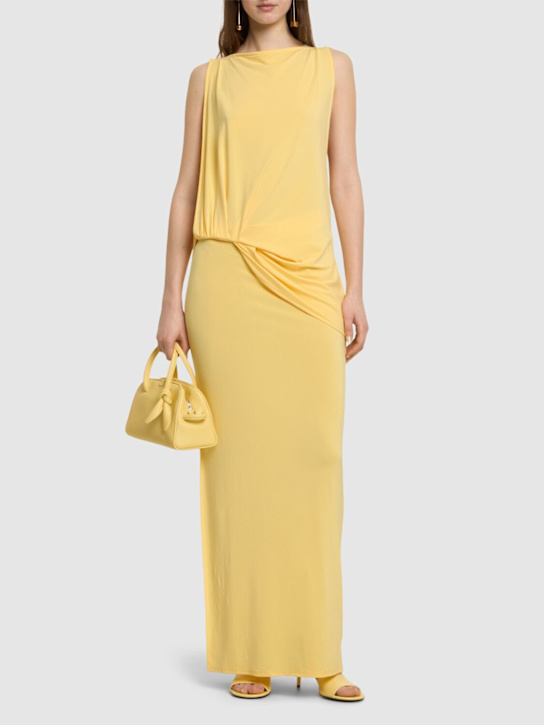 Jacquemus La Robe Peplo Longue draped long dress