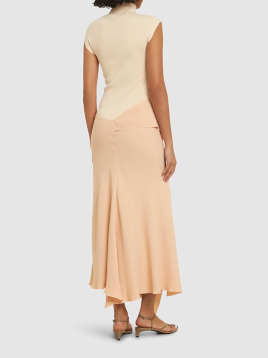 Victoria Beckham Cap viscose crepe blend knit midi dress 3 Victoria Beckham Cap viscose crepe blend knit midi dress