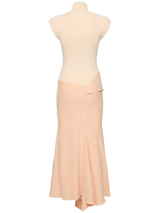 Victoria Beckham Cap viscose crepe blend knit midi dress 4 Victoria Beckham Cap viscose crepe blend knit midi dress