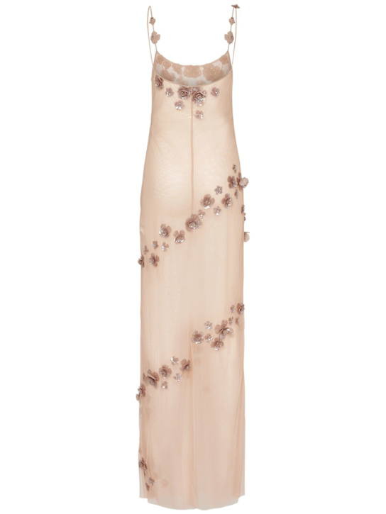 Blumarine Embroidered tulle long dress