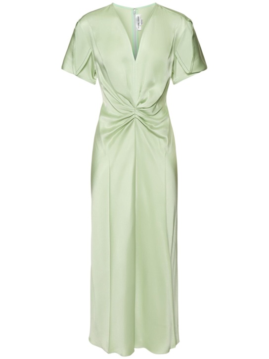 Victoria Beckham Gathered crepe satin midi dress