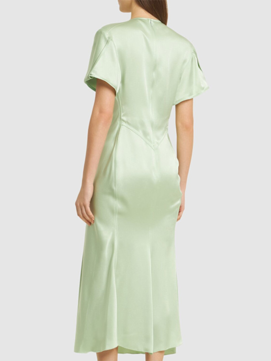Victoria Beckham Gathered crepe satin midi dress