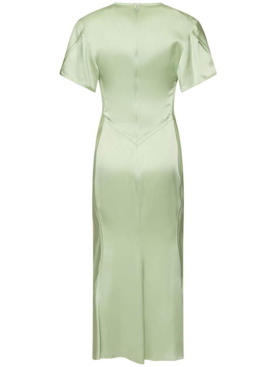 Victoria Beckham Gathered crepe satin midi dress
