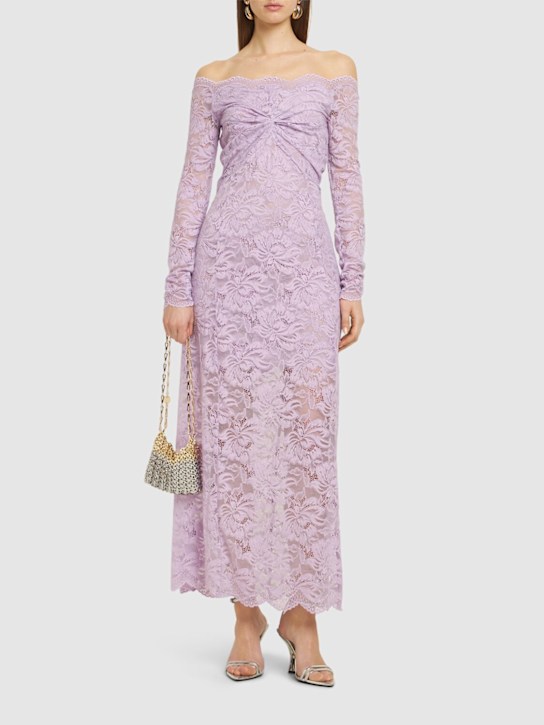 Rabanne Off-the-shoulder lace long dress