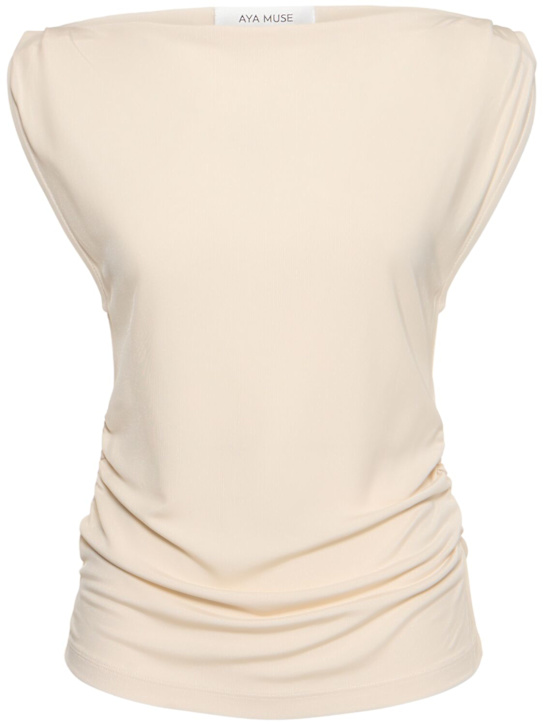 Aya Muse Draped viscose jersey top