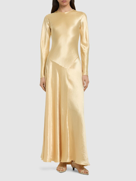 Abadia Yara satin long scarf dress