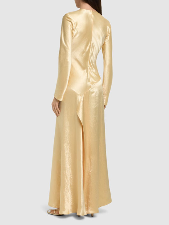 Abadia Yara satin long scarf dress