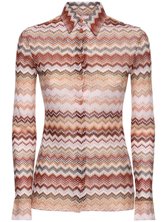 Missoni Chevron lurex long sleeve shirt