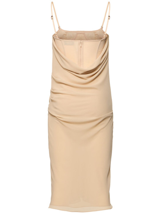 The Attico Georgette & tulle embellished midi dress