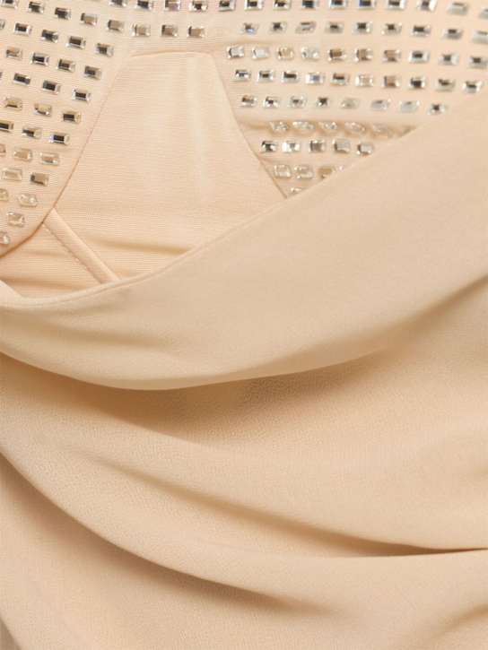 The Attico Georgette & tulle embellished midi dress