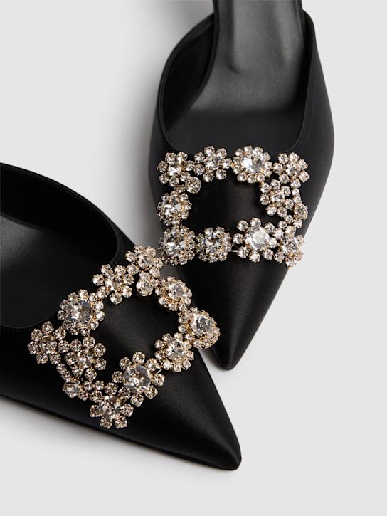 Roger Vivier 65mm Flower Strass satin mules 4 Roger Vivier 65mm Flower Strass satin mules