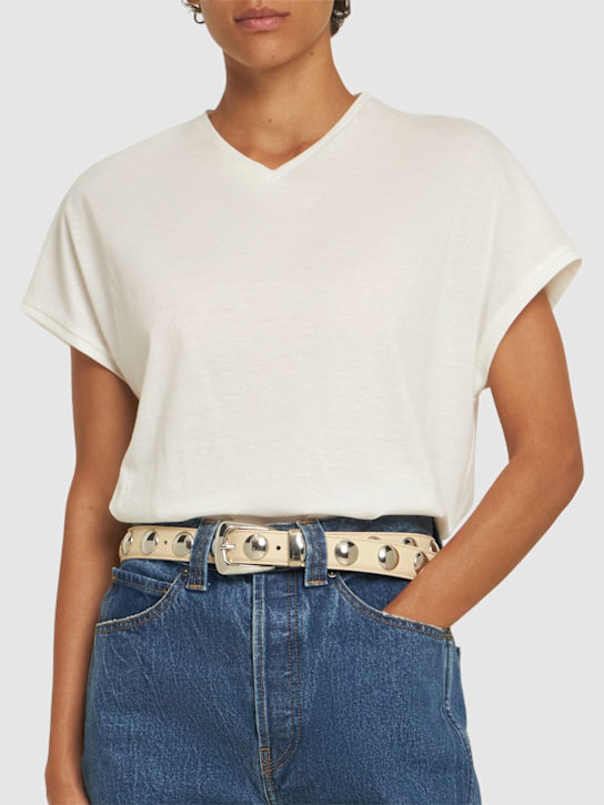 Khaite 3cm Benny studded leather belt