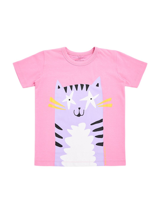 Stella McCartney Kids Cat print cotton jersey t-shirt
