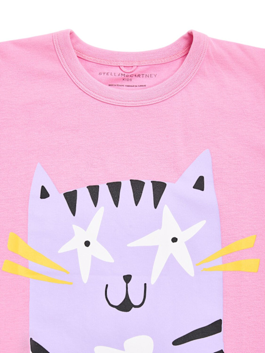 Stella McCartney Kids Cat print cotton jersey t-shirt