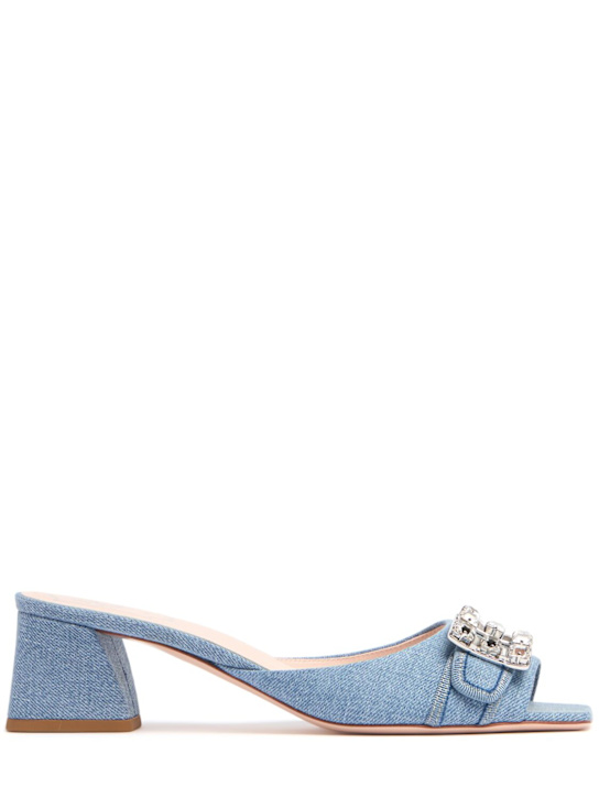 Roger Vivier 45mm Bikviv denim sandal mules
