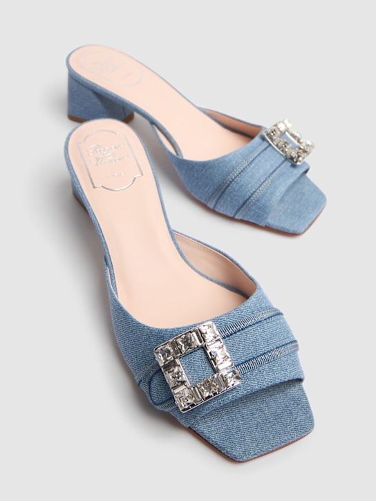 Roger Vivier 45mm Bikviv denim sandal mules 3 Roger Vivier 45mm Bikviv denim sandal mules