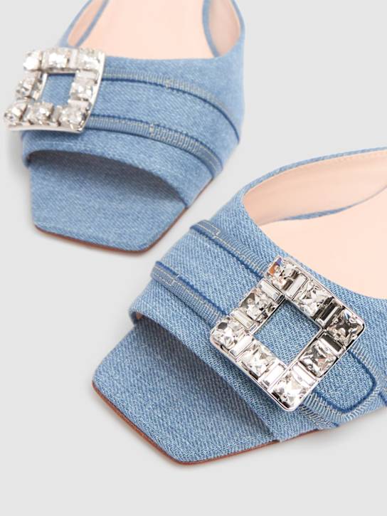 Roger Vivier 45mm Bikviv denim sandal mules 4 Roger Vivier 45mm Bikviv denim sandal mules