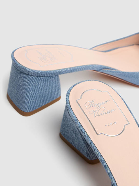 Roger Vivier 45mm Bikviv denim sandal mules 5 Roger Vivier 45mm Bikviv denim sandal mules