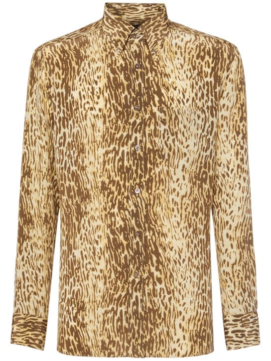 Tom Ford 70's animalier fluid fit silk shirt