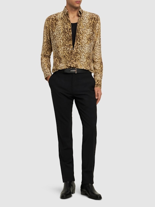 Tom Ford 70's animalier fluid fit silk shirt