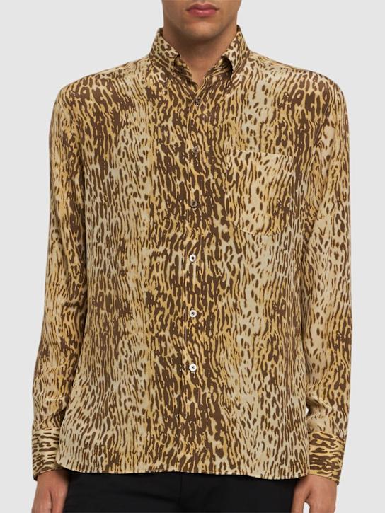 Tom Ford 70's animalier fluid fit silk shirt
