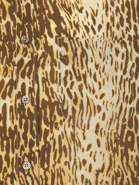 Tom Ford 70's animalier fluid fit silk shirt