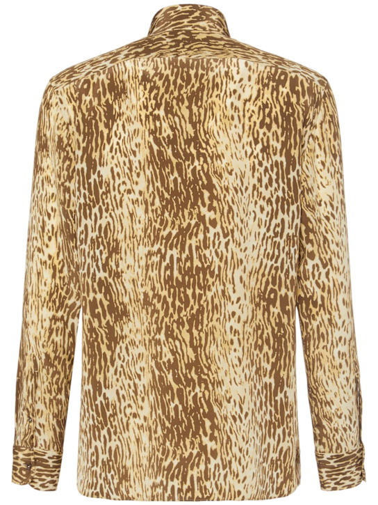 Tom Ford 70's animalier fluid fit silk shirt
